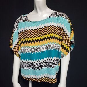Buttons Chevron Top with Back Zipper (M)
